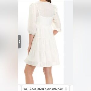 Cream with gold stripped tiered dress